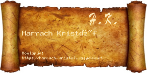 Harrach Kristóf névjegykártya